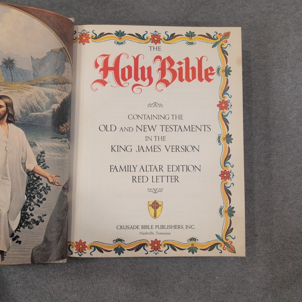 Holy Bible King James Version Family Altar Edition Red Letter Crusade Publishers - Picture 5 of 10